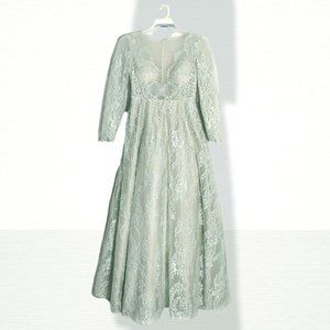 JJs House Victorian Bridesmaid Wedding Gown Tulle Lace Light Mint Green